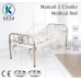 JDC-J02 Pat de spital manual simplu, cu două funcții și tăblii din oțel inoxidabil