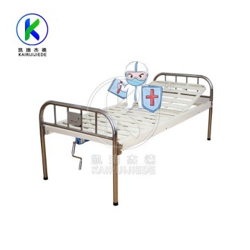 JDC-J04 Pat de spital manual simplu, cu o funcție și tăblii din oțel inoxidabil